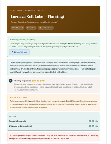 Cypr z dziećmi — Przykładowy dzień
